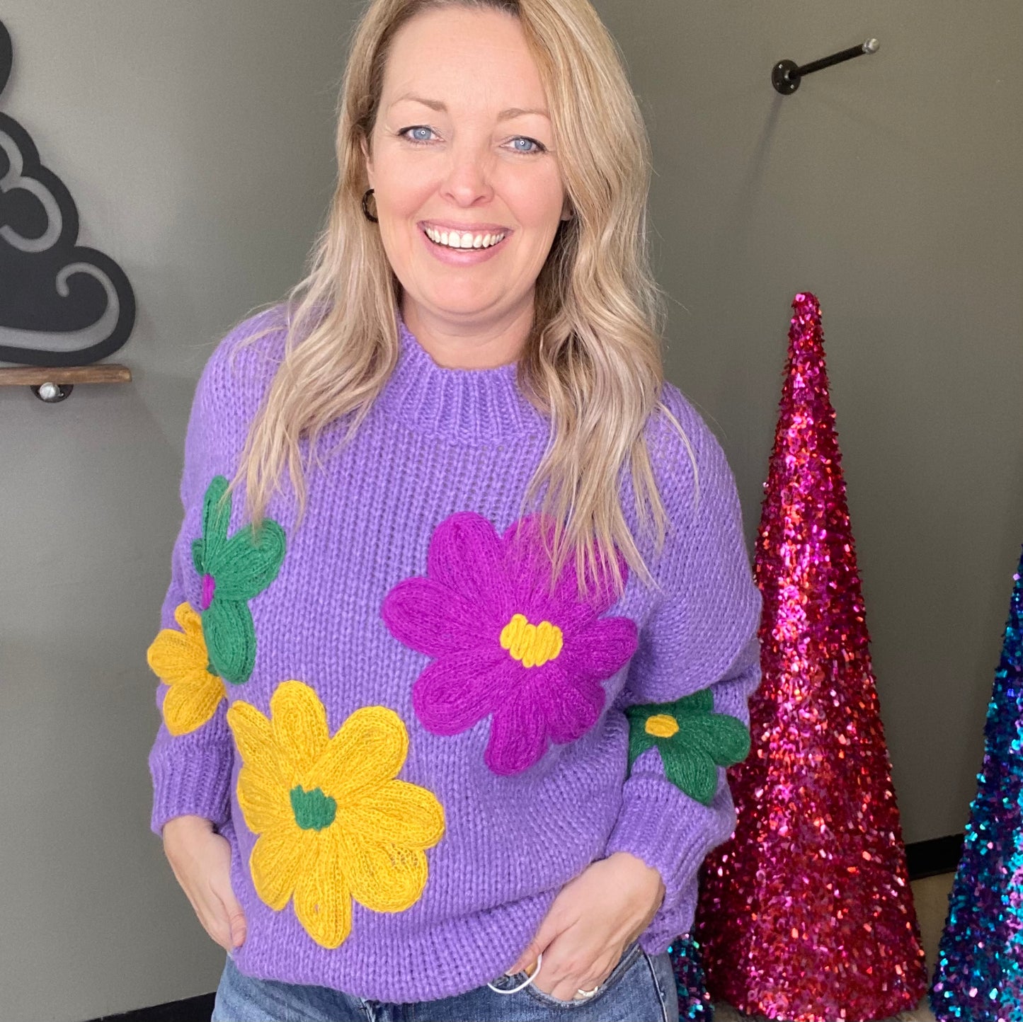Oversized Flower Sweater